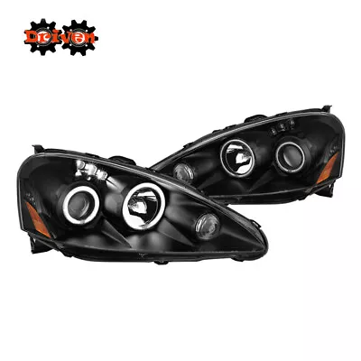 Para 05-06 Acura Integra RSX DC5 Tipo S Carcasa Negra Faro Proyector Halo Foto 1 de 3