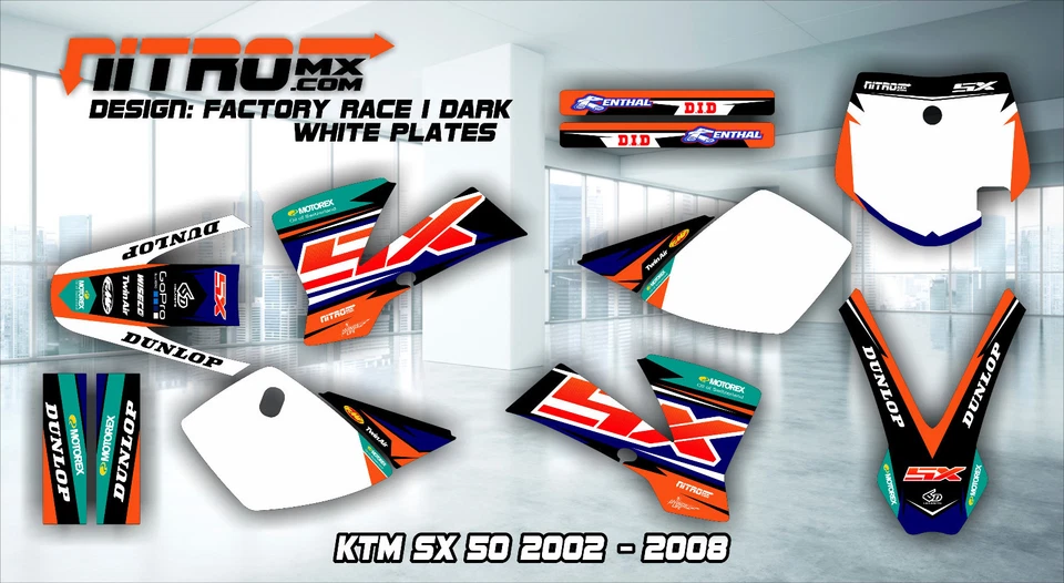 Kit gráfico NitroMX para KTM SX 50 SX50 2002 2003 2004 2005 2006 2007 2008 calcomanías Foto 1 de 1