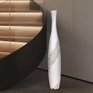 Modern Tall White Vase 33.5 Inch Resin Large Floor Vase for Home Decorative M... - Picture 1 of 9