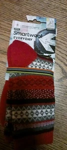 Smartwool Christmas socks large L LG Fair Isle crew Sweater merino wool Red - Picture 1 of 3