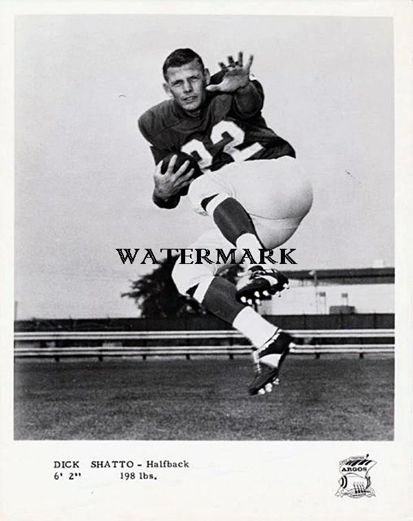 Fotografía de 8 X 10 CFL HOF Dick Shatto Toronto Argonauts años 60 blanco y negro Foto 1 de 1