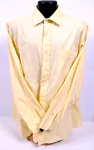 POLO Ralph Lauren Shirt Men's Dress Size 17 34 35 Yellow Cotton Spread Barrel - Picture 1 of 12