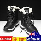Women Lace Up Boots Snow Boots Anti-slip Outdoor Shoes For Winter (black 37)