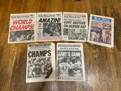 1986 New York Mets Newspaper World Series Lot of 6 NY Post Newsday Daily News - Image 1 of 4