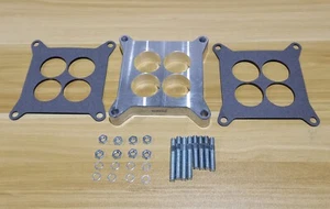 Se adapta a la placa adaptadora espaciadora de carburador puerto Edelbrock 4BBL Chevy Ford Holley - Imagen 1 de 13