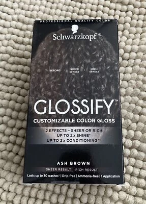 Schwarzkopf Glossify Ash Brown Semi Permanent Customizable Color Gloss New - Image 1 of 4