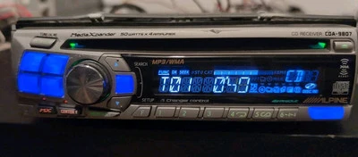 Old School Alpine Car Radio Media Xpander Mp3 XM Ready WMA 50Wx4 4V Pre Out   - Image 1 of 4