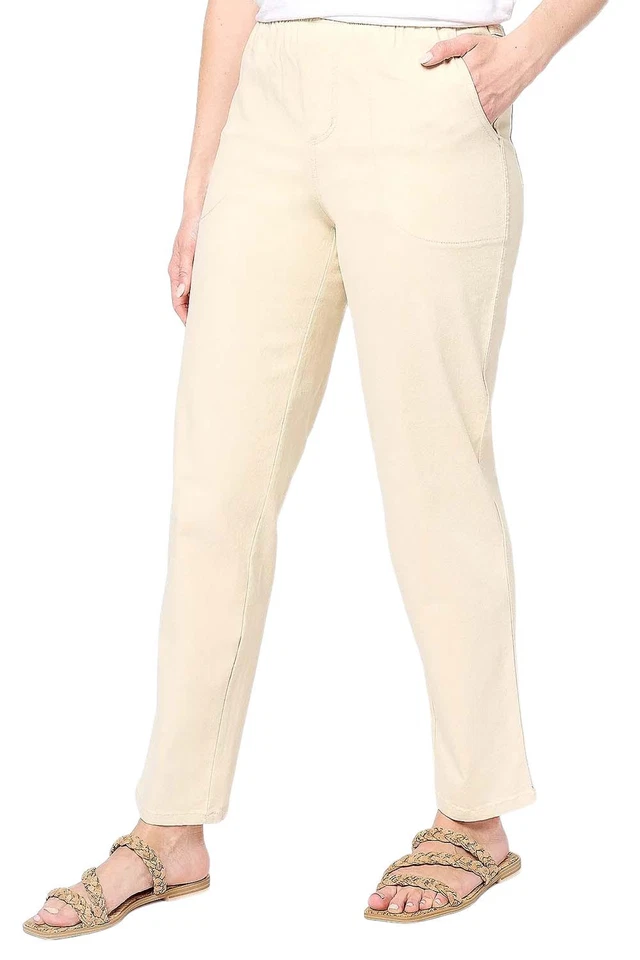 Denim & Co. "How Timeless" Regular 4-Pocket Pull-On Jeans Khaki Denim - Image 1 of 1