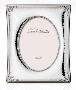 N.1 CORNICE PORTAFOTO MARTELLATO Cm.13x18 Made in Italy in ARGENTO 925 % 130/13L - Picture 1 of 3