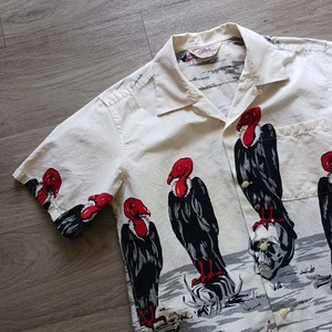 Vtg 50s Repro STAR OF HOLLYWOOD Condor VULTURE Rockabilly Cotton Shirt 39" S - Picture 1 of 13