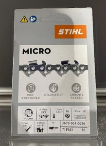 STIHL Micro 71PM3 56 Glieder 1,1 mm Kette für 10′′ Kettensägeschiene OEM 3670 005 0056 NEU - Bild 1 von 5