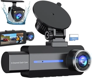 Dashcam vorne und hinten, 2.5K+1440P Triple Autokamera mit 32GB Karte - OPEN BOX - Bild 1 von 5