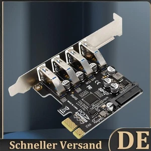Convertisseur Contrôleur 4 Ports USB3 PCIe PCI-E Extender Carte Adaptateur pour Bureau - Photo 1/9