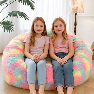 MEGO 5 FUSS Riesiger Kunstfell Sitzsack Stuhlbezug (ohne Füllung), Weich Bequem Faul Sof... - Bild 1 von 7