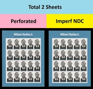 US 6032 6032a William F Buckley Jr F imperf NDC sheet set 2 MNH 2025 - Picture 1 of 3
