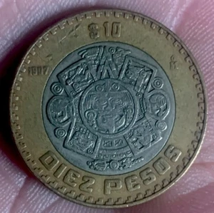 Moneda de 10 pesos de México, Estados Unidos Mexicanos 1997, bimetálica - Imagen 1 de 2
