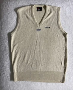 VTG Mazda 80s Pullover Vest Adult Men’s Large Beige Sleeveless  - Picture 1 of 8
