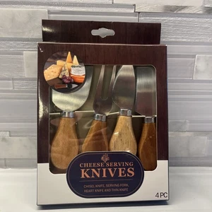 Evriholder 4-teiliges Käsemesserset Edelstahl mit Holzgriffen - Bild 1 von 6