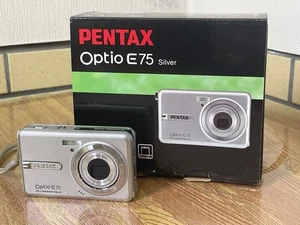 PENTAX Optio E75 Silver Compact Digital Camera 10MP Tested Japan Seller - Picture 1 of 11