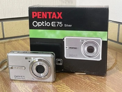 PENTAX Optio E75 Silver Compact Digital Camera 10MP Tested Japan Seller - Image 1 of 4