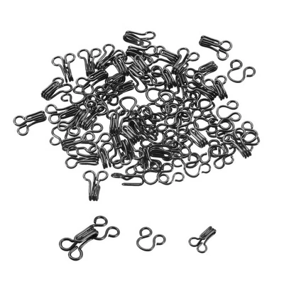 100 un. Gancho de Costura Cierre de Ojo para Ropa Sujetador Falda Pantalones, Negro Oscuro Foto 1 de 4