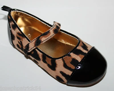 baby Gap NWT Girls 6 7 8 9 Bryant Park Leopard Mary Jane Ballet Flats Shoes - Image 1 of 4