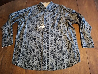 Structure NWT Paisley Floral Print Button Up Shirt Long Sleeve Vintage Men's XXL - Image 1 of 4