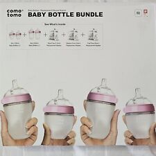 Comotomo Baby Bottle Bundle, Pink, 7 Piece Set, BPA Free