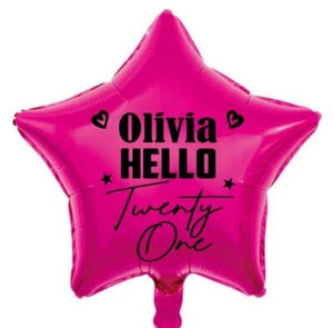 21st Birthday Balloon Personalised Foil BALLOON INCLUDED - Picture 1 of 4