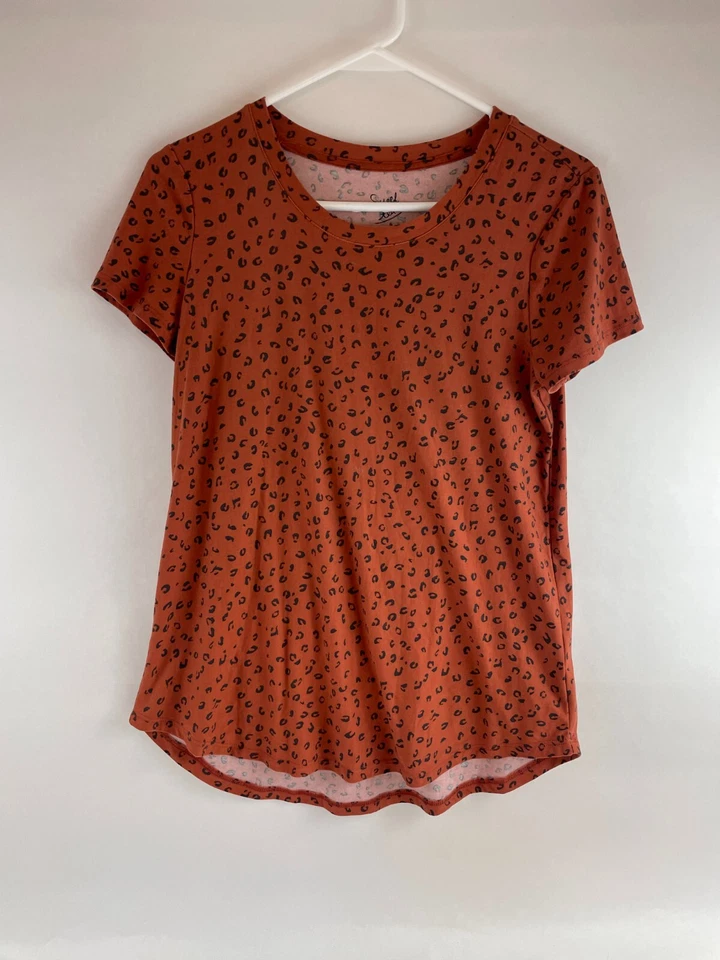 Sweet Tea's by Pink Rose T 恤女式 M 码烧焦橙色黑色猎豹印花 — 第 1/4 张图片