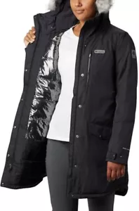 COLUMBIA Women's Suttle Mountain Long OMNI HEAT Insulated HDD Jacket Black Sz Xs - Picture 1 of 8