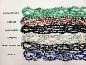 Natural Crystal Beads Drilled Stone Crystals Gemstone Chips in Strings - Picture 1 of 8