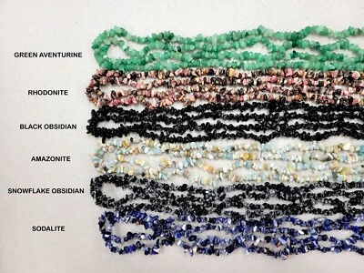 Natural Crystal Beads Drilled Stone Crystals Gemstone Chips in Strings - Image 1 of 4