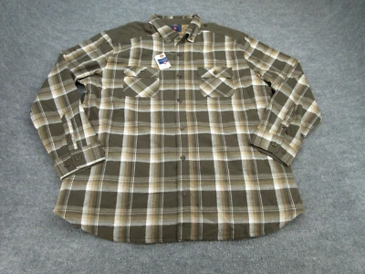 Saddlebred Shaket Para Hombres XXL 2XL Verde Cuadros Manga Larga Botón Acolchado Adulto NUEVO Foto 1 de 4