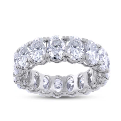 5.50 Ct Oval Cut Diamond Full Eternity Engagement Ring 10K White Gold Lab Grown - Image 1 of 4