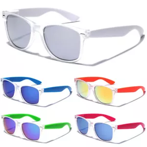 Retro Rewind Clear 80s Vintage Old School Herren Damen verspiegelte Sonnenbrille Neu - Bild 1 von 7