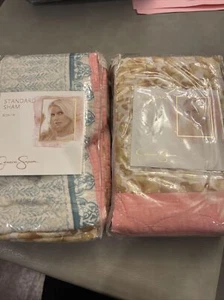 NEW Jessica Simpson 2 PC Set Bonita pattern standard sham Beige, Pink, Blue - Picture 1 of 4