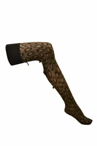 AGENT PROVOCATEUR Womens Hold-Up Stockings Lingerie Leopard Print Black Size XS - Picture 1 of 2