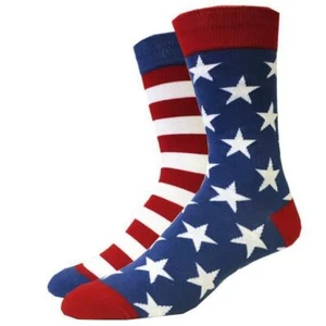 Mismatch Vintage USA Unisex M/L Crew Socken Bigfoot Socke Co. Flagge Mode Neu - Bild 1 von 1