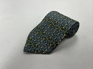 Paolo Gucci Men's Green Geometric Links Silk Neck Tie $295 - Picture 1 of 8