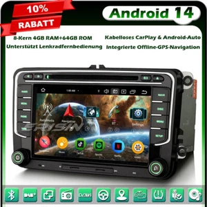 Android 14 64GB GPS Autoradio DVD für VW T6 Crafter Amarok Caddy Polo ŠKODA Yeti - Bild 1 von 24