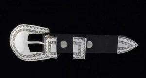 Set di fibbie per cintura Ranger in argento sterling dell'artista Navajo Anderson Parkett - Foto 1 di 2