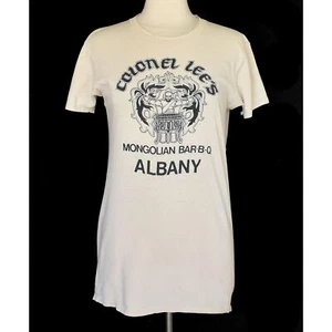 Vintage 80s Colonel Lee's Mongolian Bar-B-Q Restaurant T-shirt Size Small to Med - Picture 1 of 10