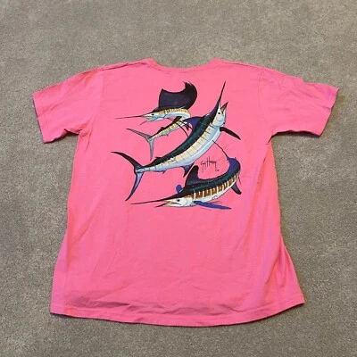 Vintage Guy Harvey Shirt Womens Medium Pink Y2K Marlin Sailfish Fish Fishing 00s - Image 1 of 4