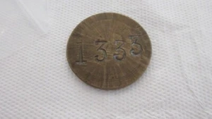 BRASS TOKEN 1333 TAG COAL MINES WOOLONGONG AUSTRALIA - Picture 1 of 1