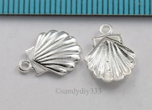 4x HELLER STERLINGSILBER HÄNGER MUSCHEL CHARM ANHÄNGER 12,5mm 9,7mm #065 - Bild 1 von 2