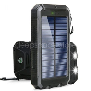 80000mAh Solar Power Bank 2 LED Dual USB External Battery Pack Charger - Zdjęcie 1 z 20