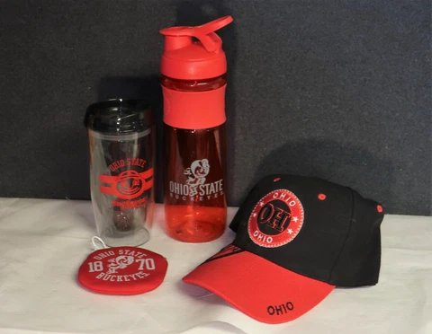 Ohio State Buckeyes Bundle Lot 4 Thermos hat coin purse water bottle Christmas Cover