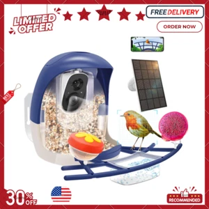 Smart Bird Feeder with Camera, Solar-Powered WiFi 1080P Bird Watching Camera - Picture 1 of 17