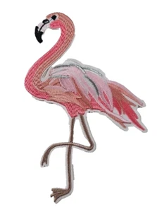 Flamingo Facing Left - Embroidered Patch - Picture 1 of 2